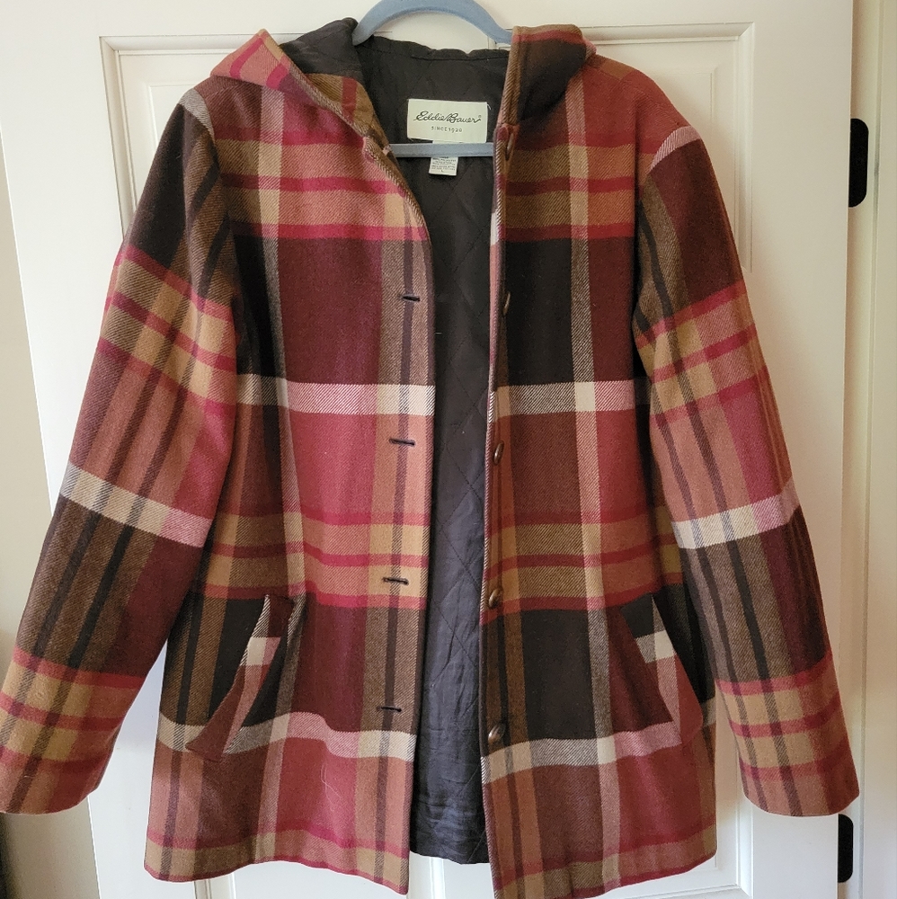 Plaid polyester jacket